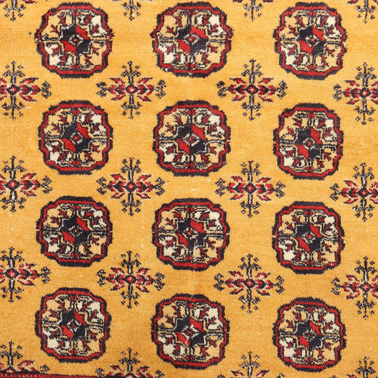 Bokhara rug in cotton and wool, fine weave, handmade, 20th century 4