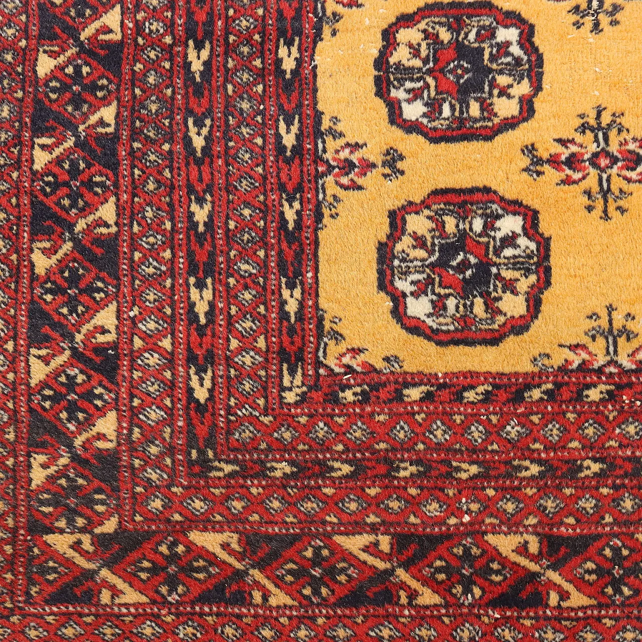 Bokhara rug in cotton and wool, fine weave, handmade, 20th century 5
