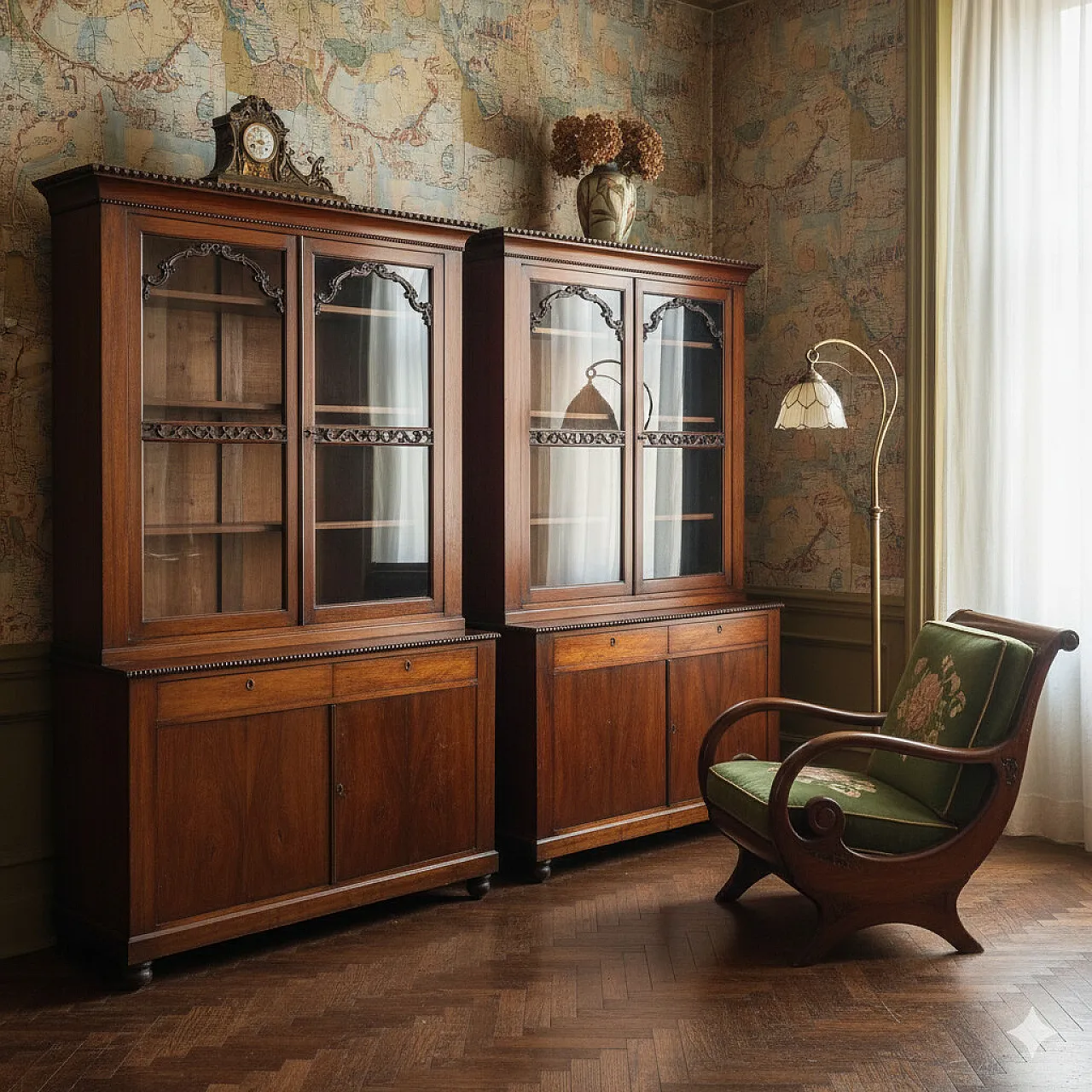 Pair of rosewood veneered bookcases, mid-19th century 2