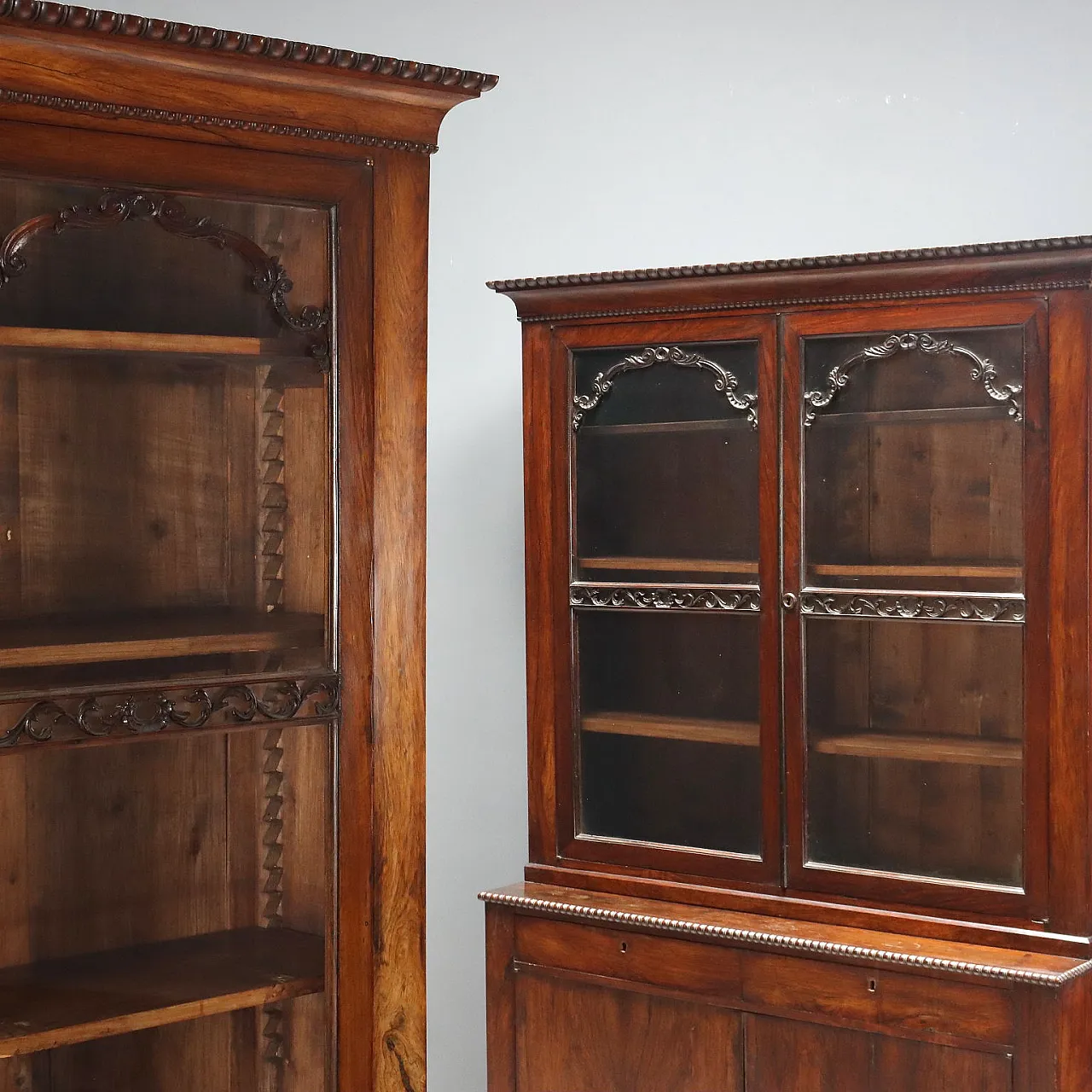 Pair of rosewood veneered bookcases, mid-19th century 4