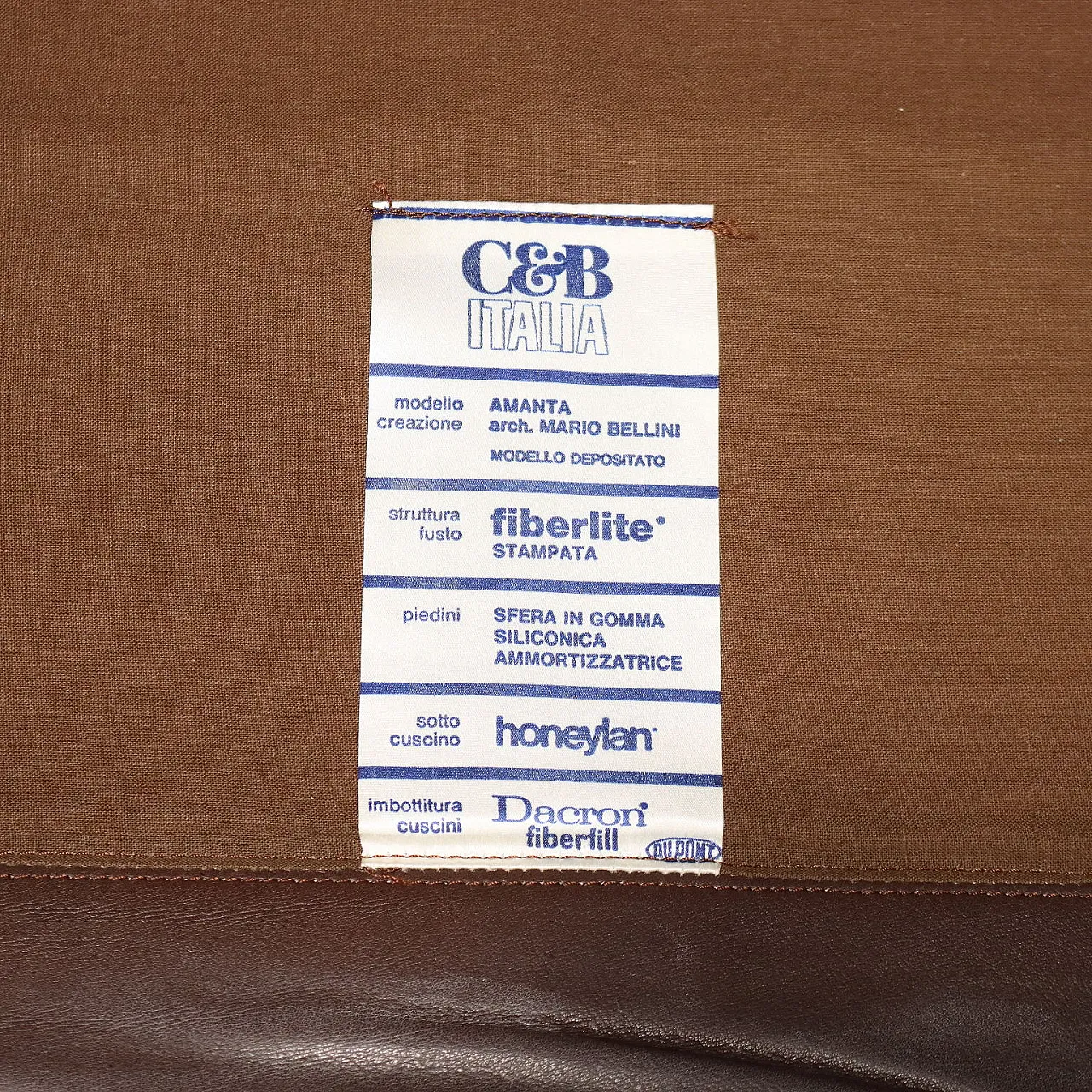 Amanta armchair in plastic, foam, and leather, 20th century 10