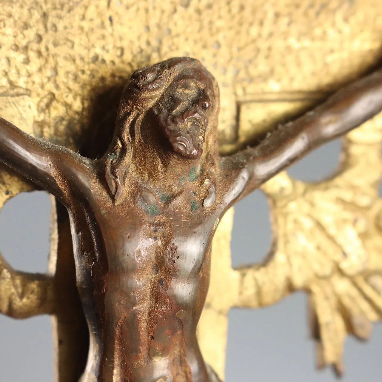 Gilded bronze crucifix, 20th century 4