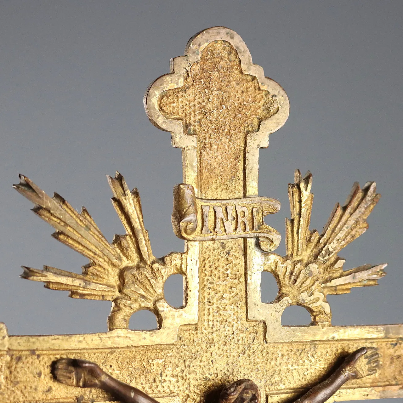 Gilded bronze crucifix, 20th century 5