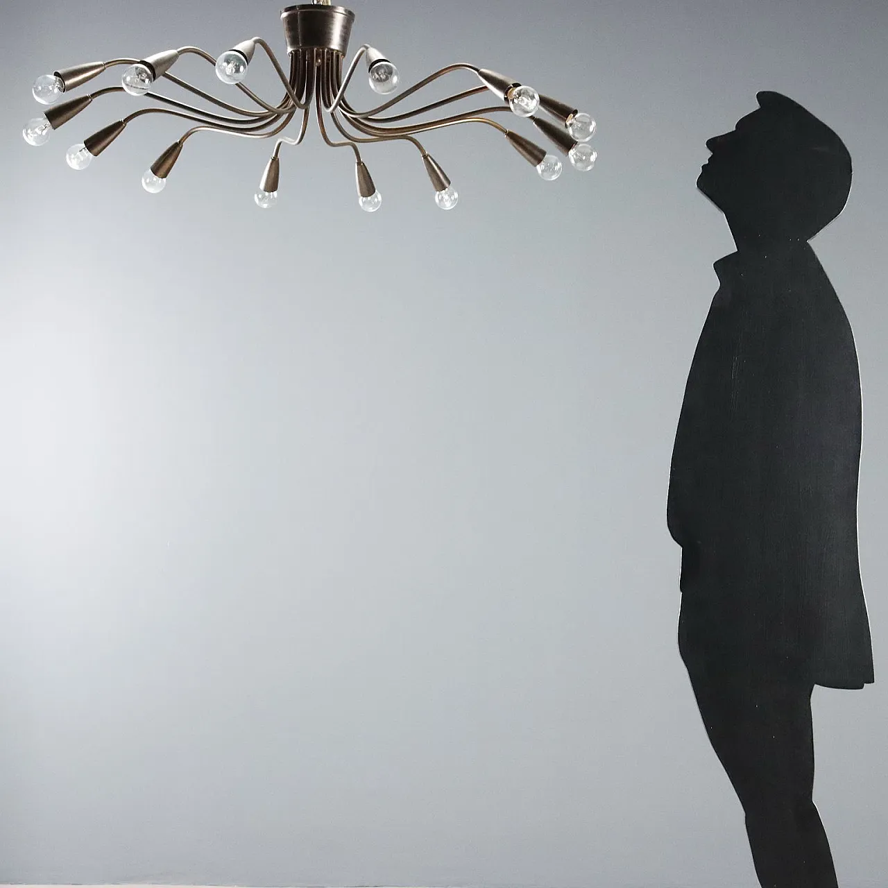 Brass ceiling lamp, 1950s 3