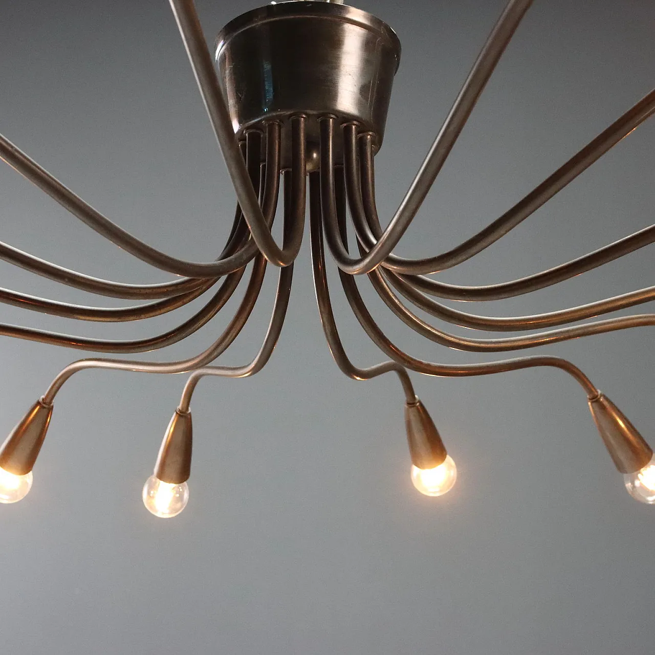 Brass ceiling lamp, 1950s 6