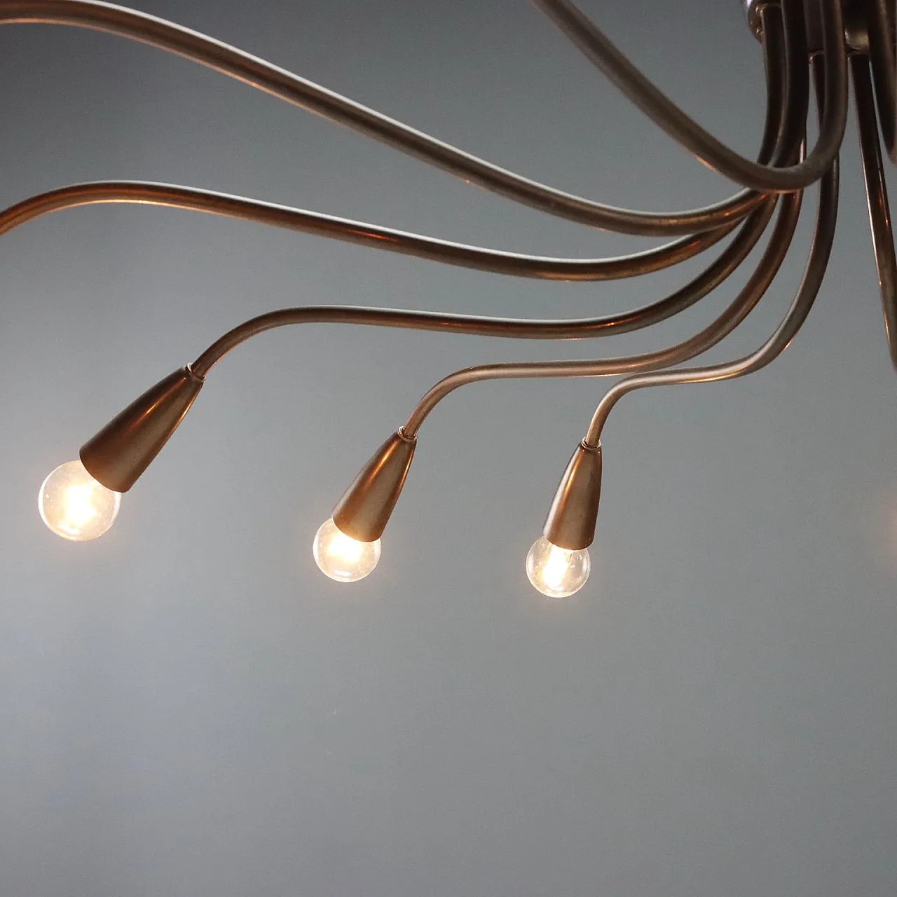 Brass ceiling lamp, 1950s 7