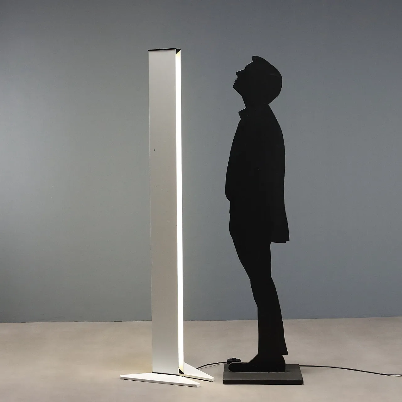 White lacquered metal floor lamp, 20th century 3