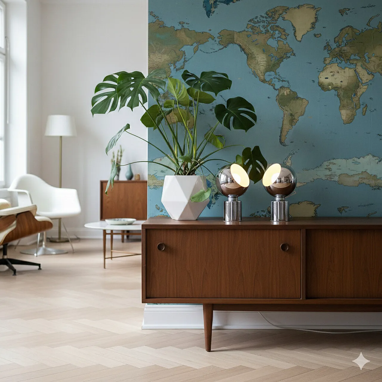 Pair of metal lamps with adjustable diffuser, 20th century 2