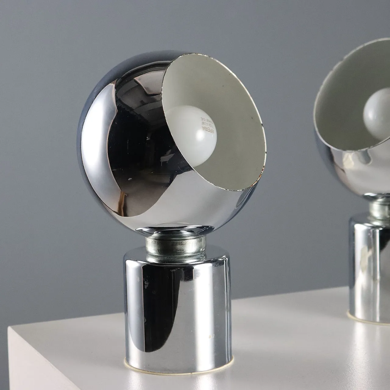 Pair of metal lamps with adjustable diffuser, 20th century 5