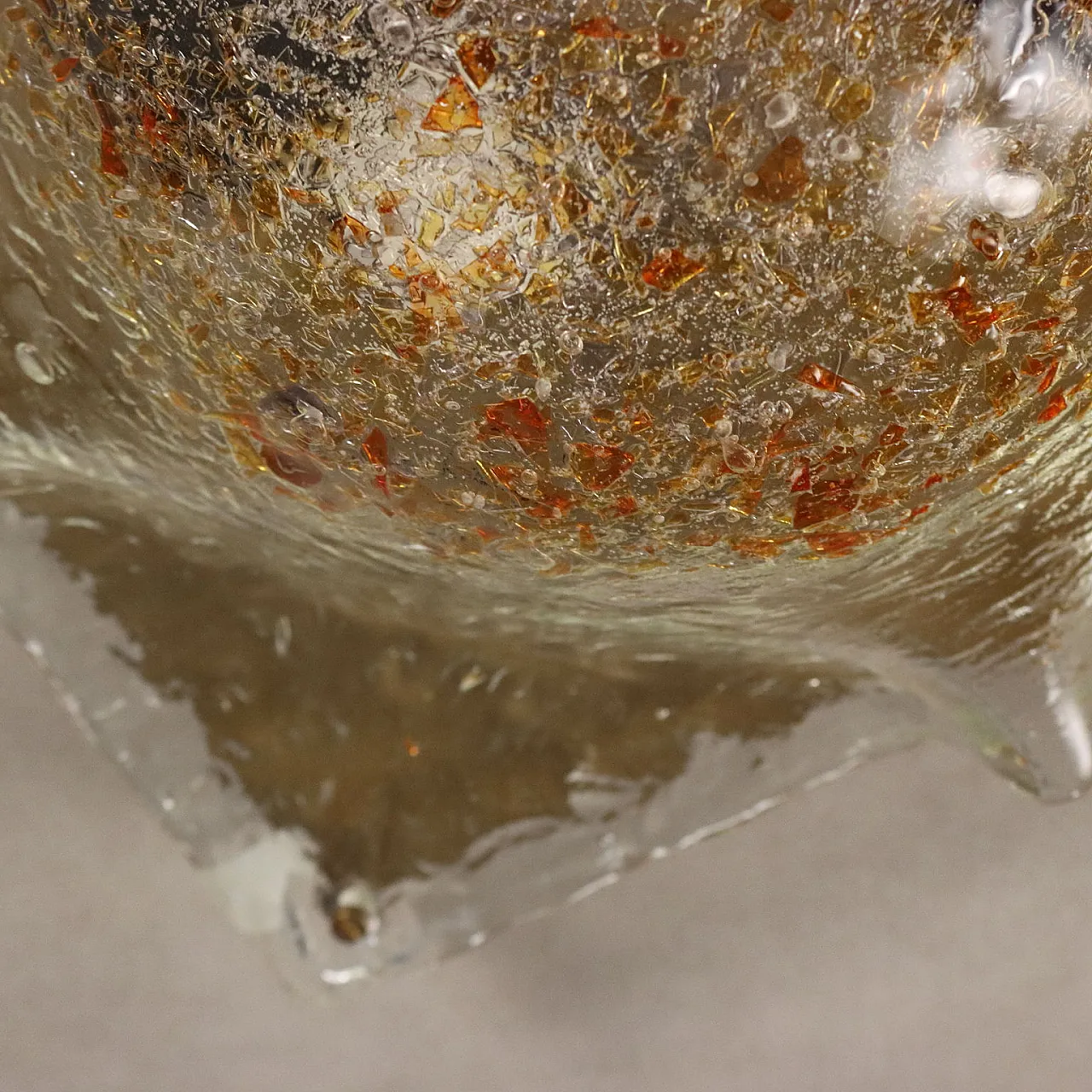 Ceiling lamp with metal frame and glass diffuser, 20th century 6