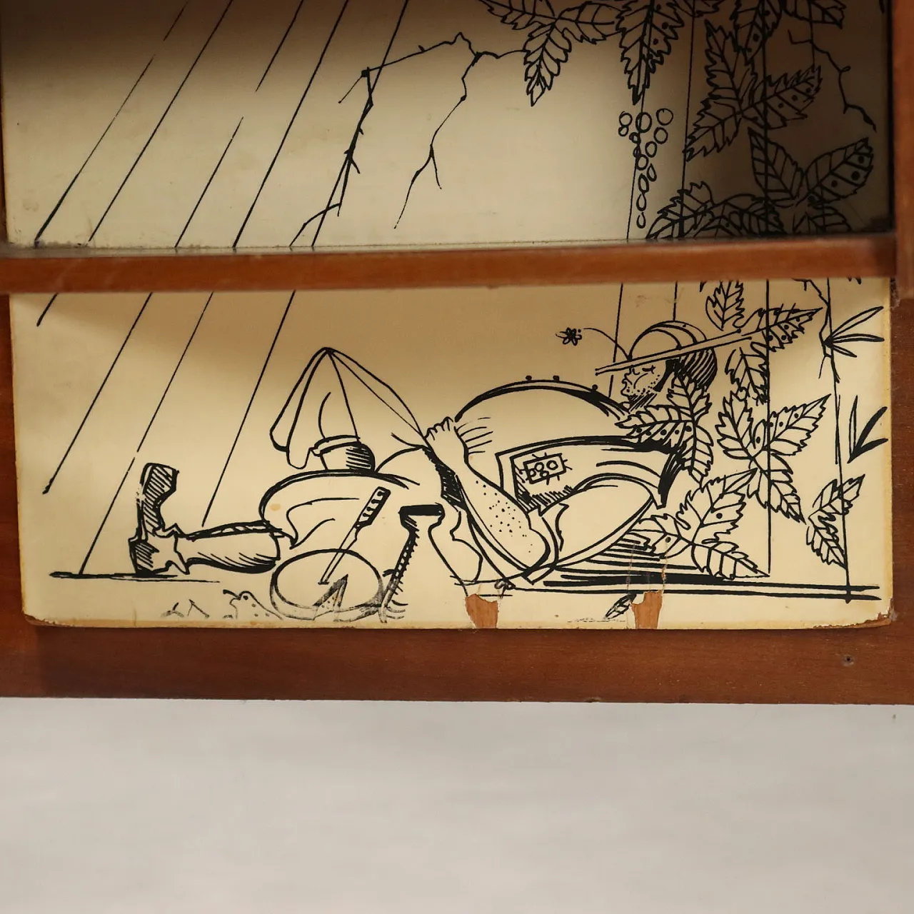 Letto singolo in legno e metallo, anni '60 7