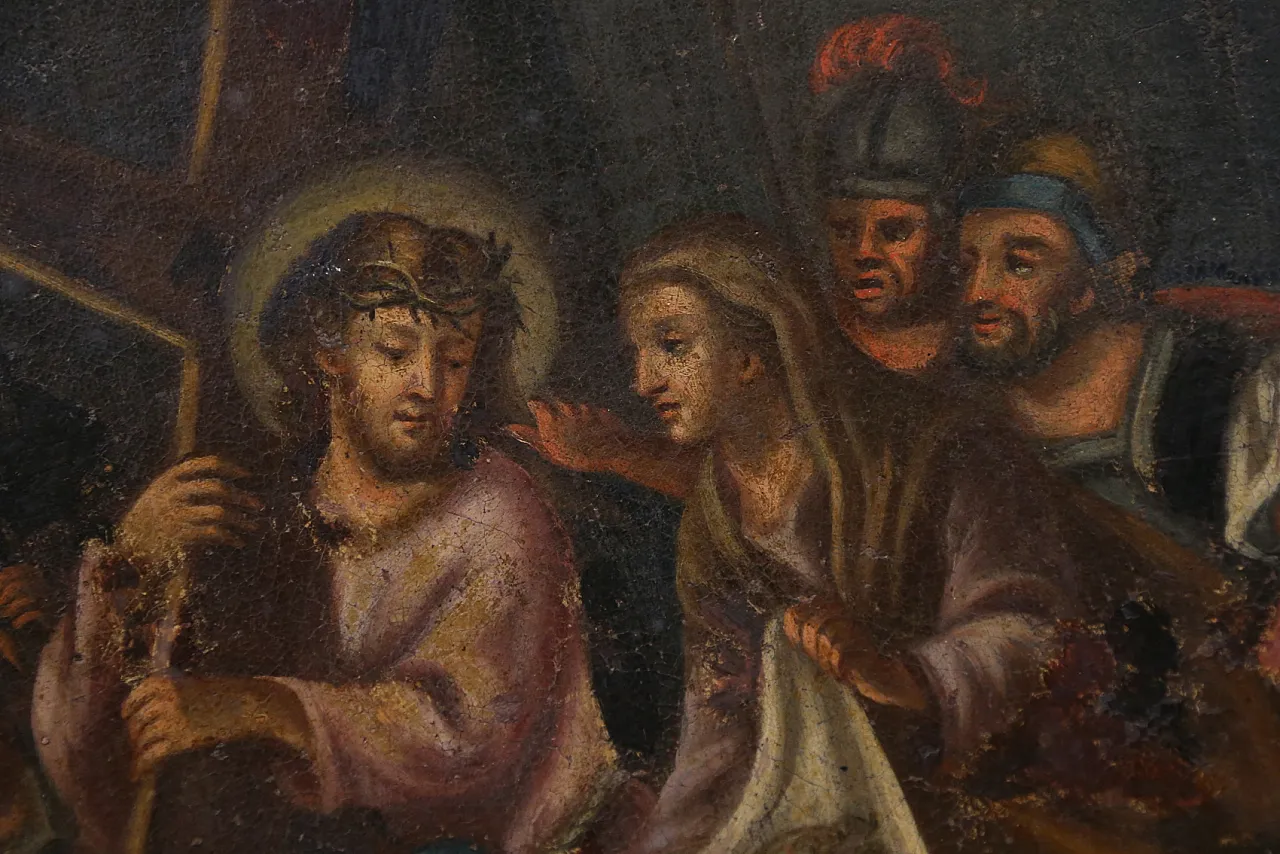 Oil painting on canvas via crucis VI veil Veronica,  17th century 6