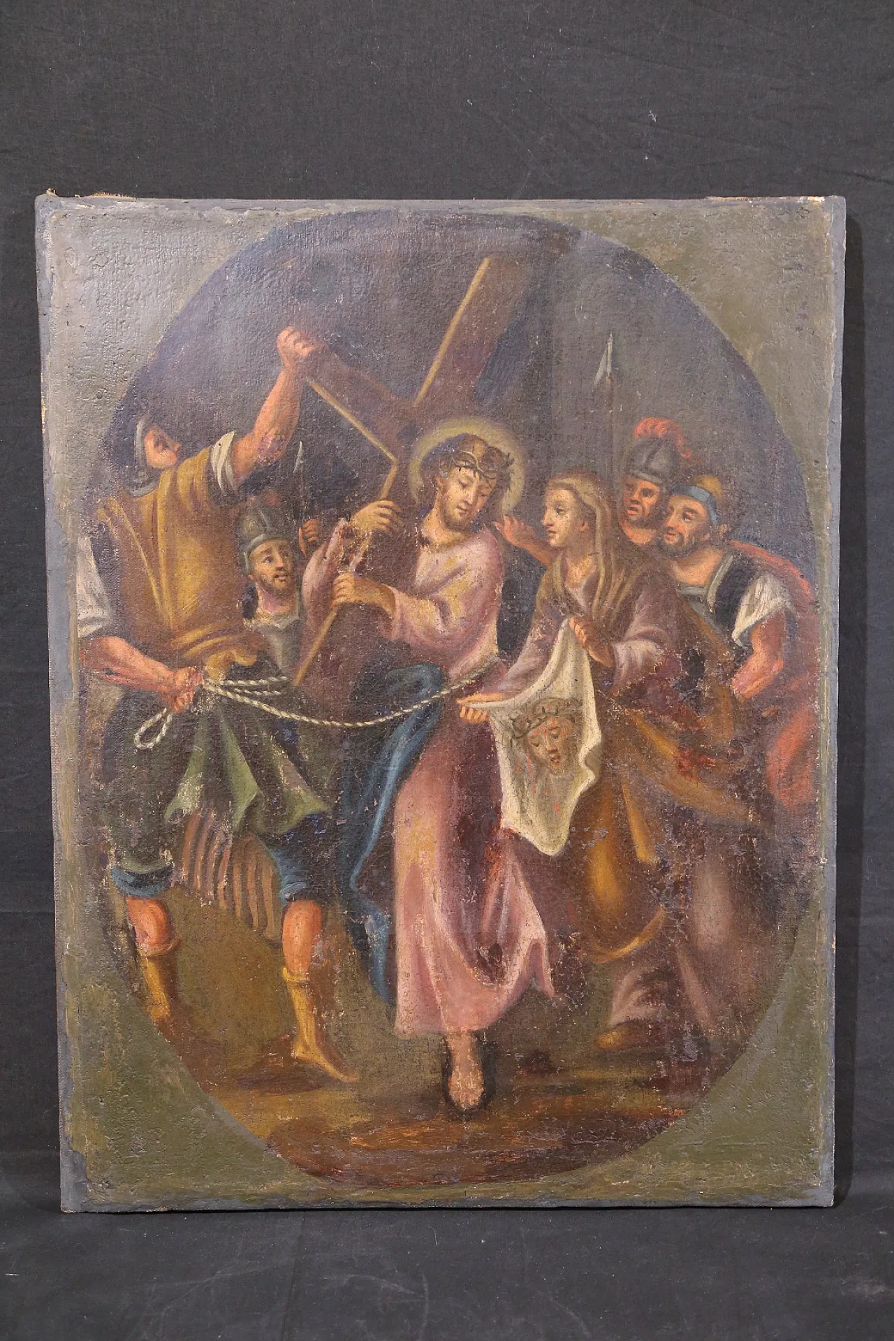Oil painting on canvas via crucis VI veil Veronica,  17th century 13