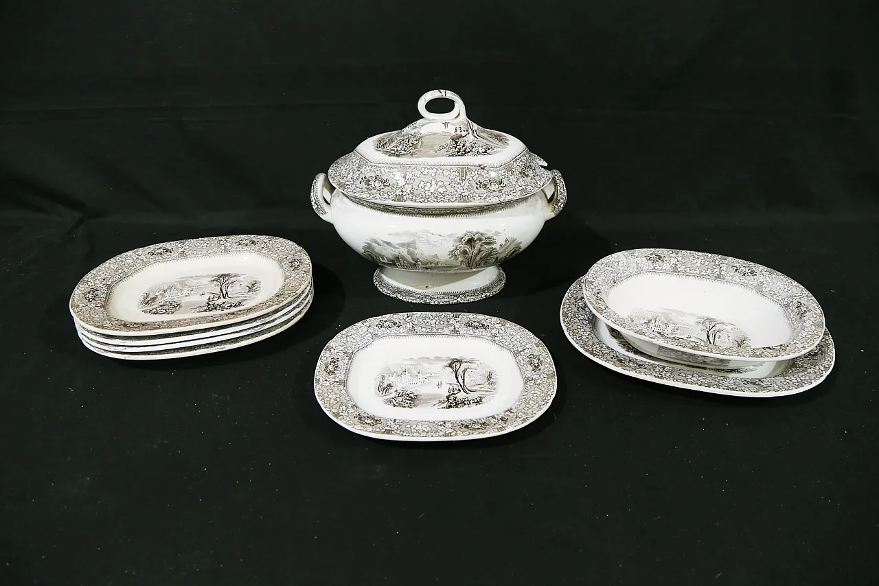 Servizio piatti per 8 F Primavesi Cardiff Swansea, 1860 11