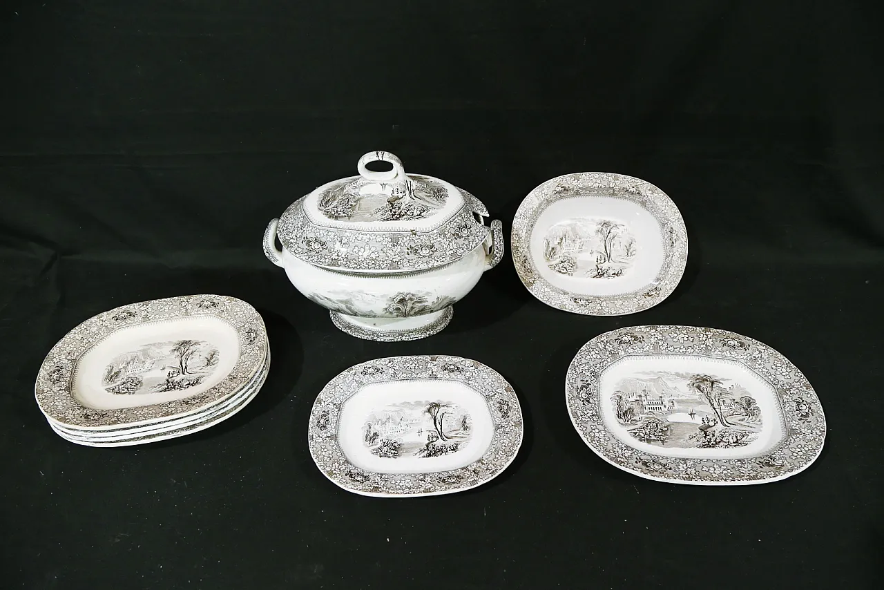 Servizio piatti per 8 F Primavesi Cardiff Swansea, 1860 12