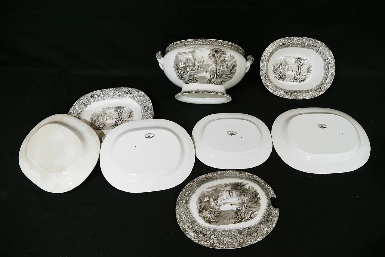 Servizio piatti per 8 F Primavesi Cardiff Swansea, 1860 14