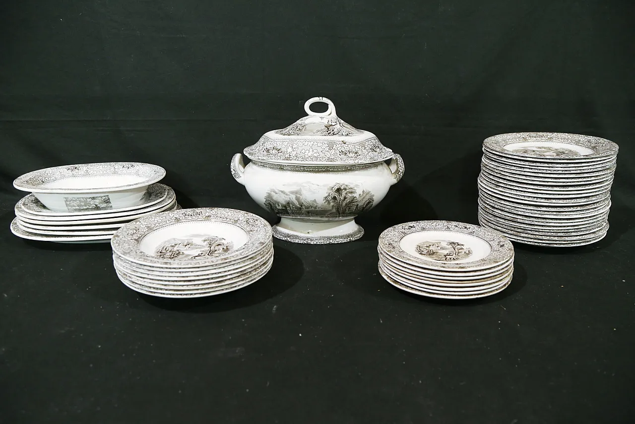 Servizio piatti per 8 F Primavesi Cardiff Swansea, 1860 20