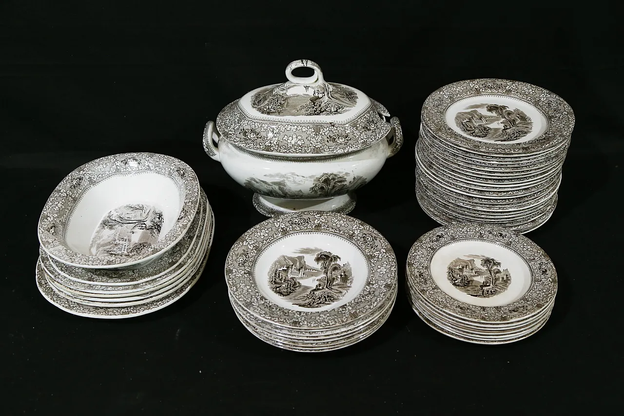 Servizio piatti per 8 F Primavesi Cardiff Swansea, 1860 21