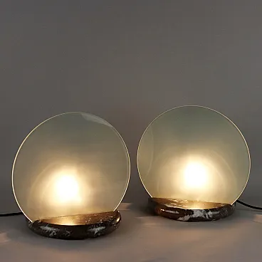 Pair of Gong table lamps by Bruno Gecchelin for Skipper, 1980s