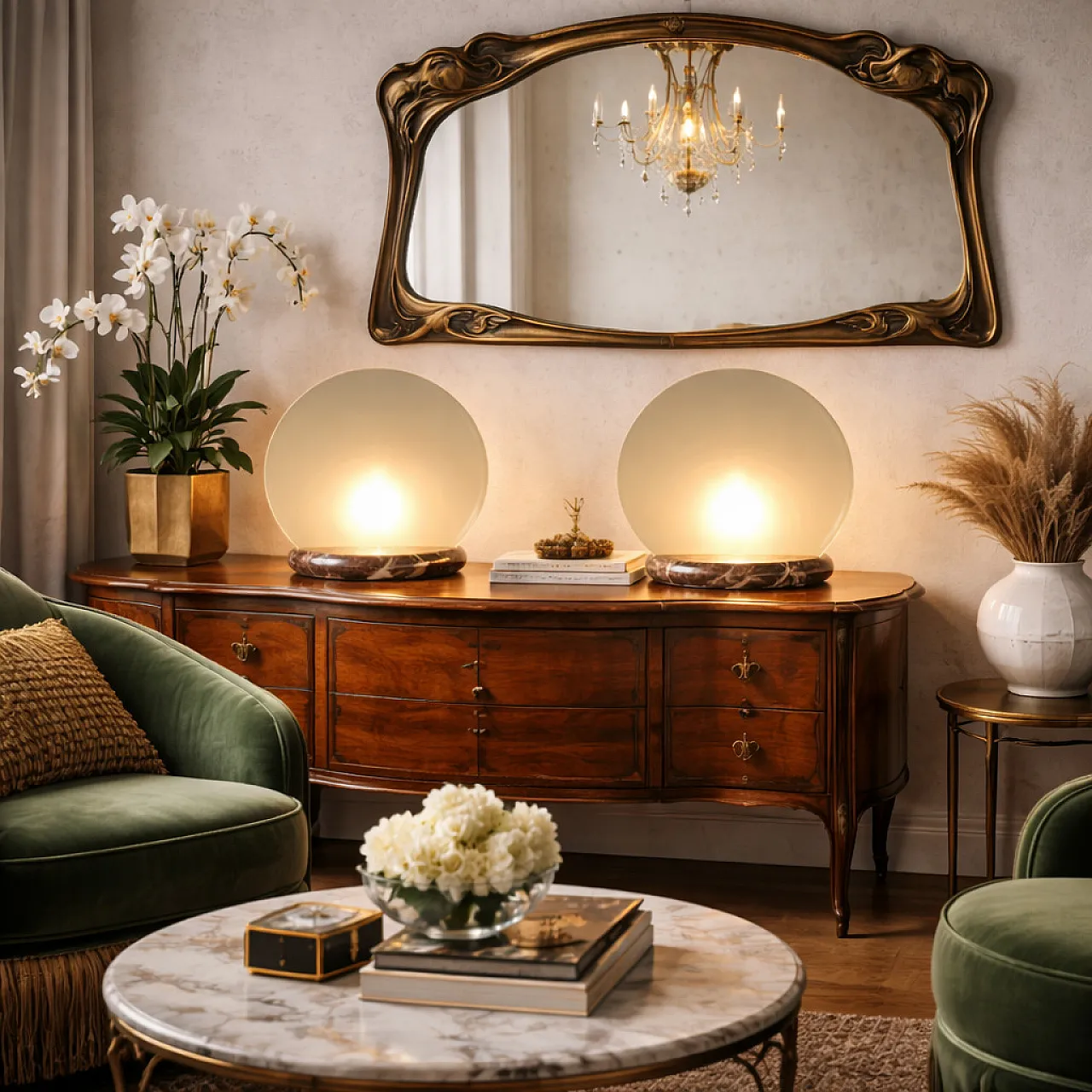 Coppia di lampade 'Gong' di Bruno Gecchelin per Skipper, anni '80 2