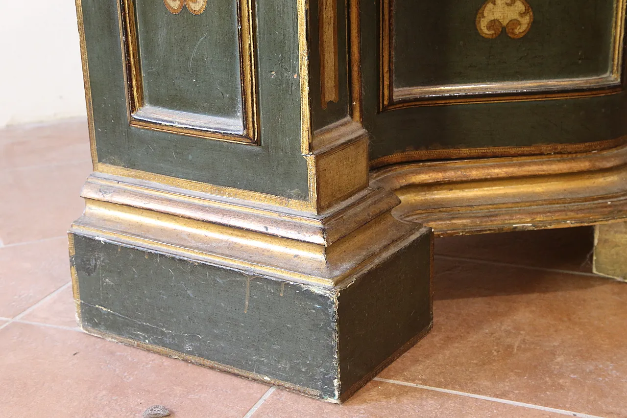 Tuscan baroque sideboard, golden lacquered, Florentine, 20th century 7