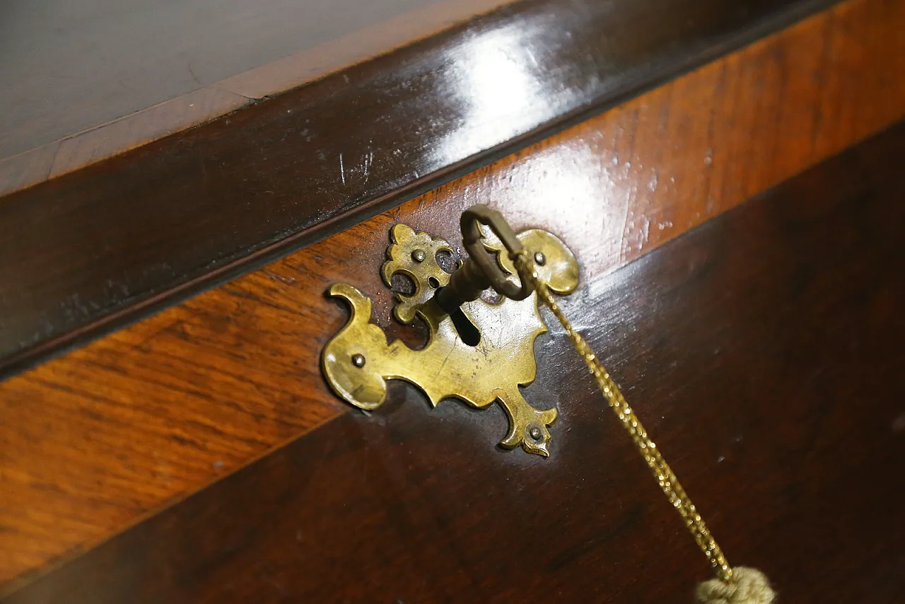 English folding bureau desk mahogany oak, 18th century 5