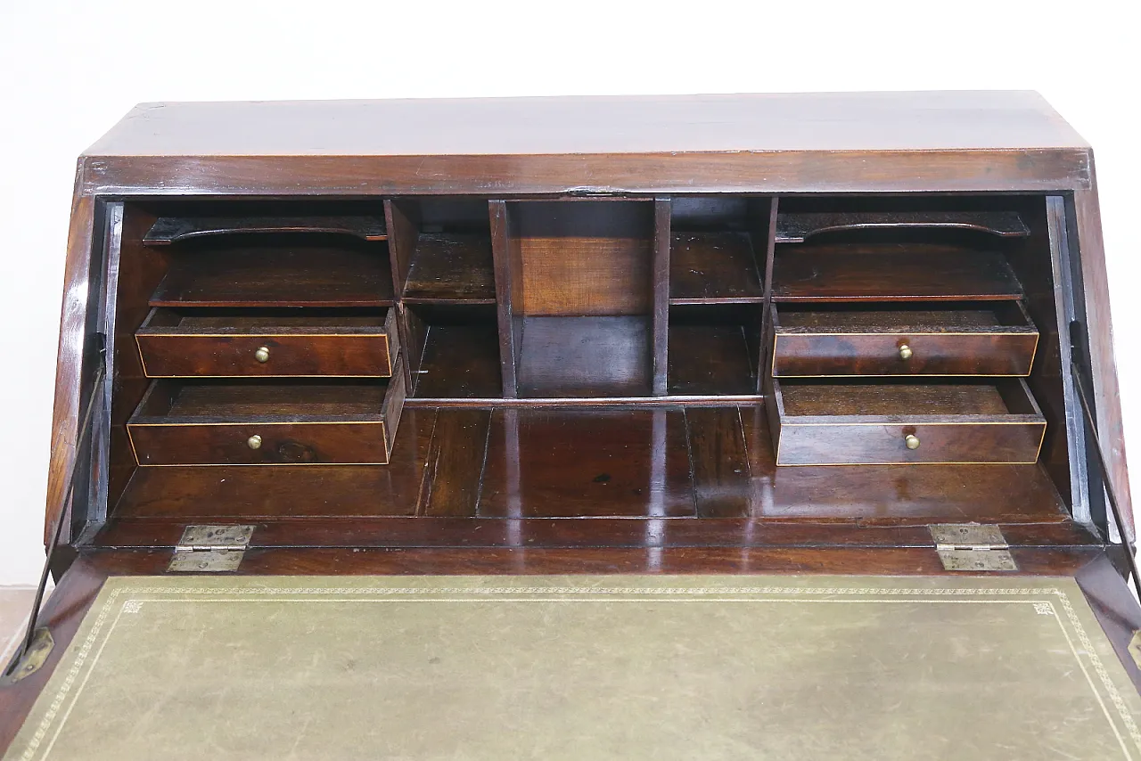 English folding bureau desk mahogany oak, 18th century 7