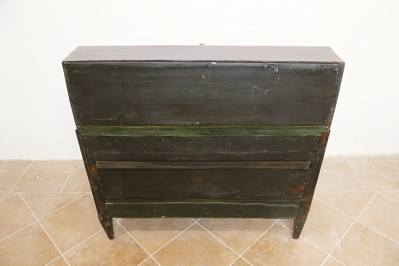 English folding bureau desk mahogany oak, 18th century 13
