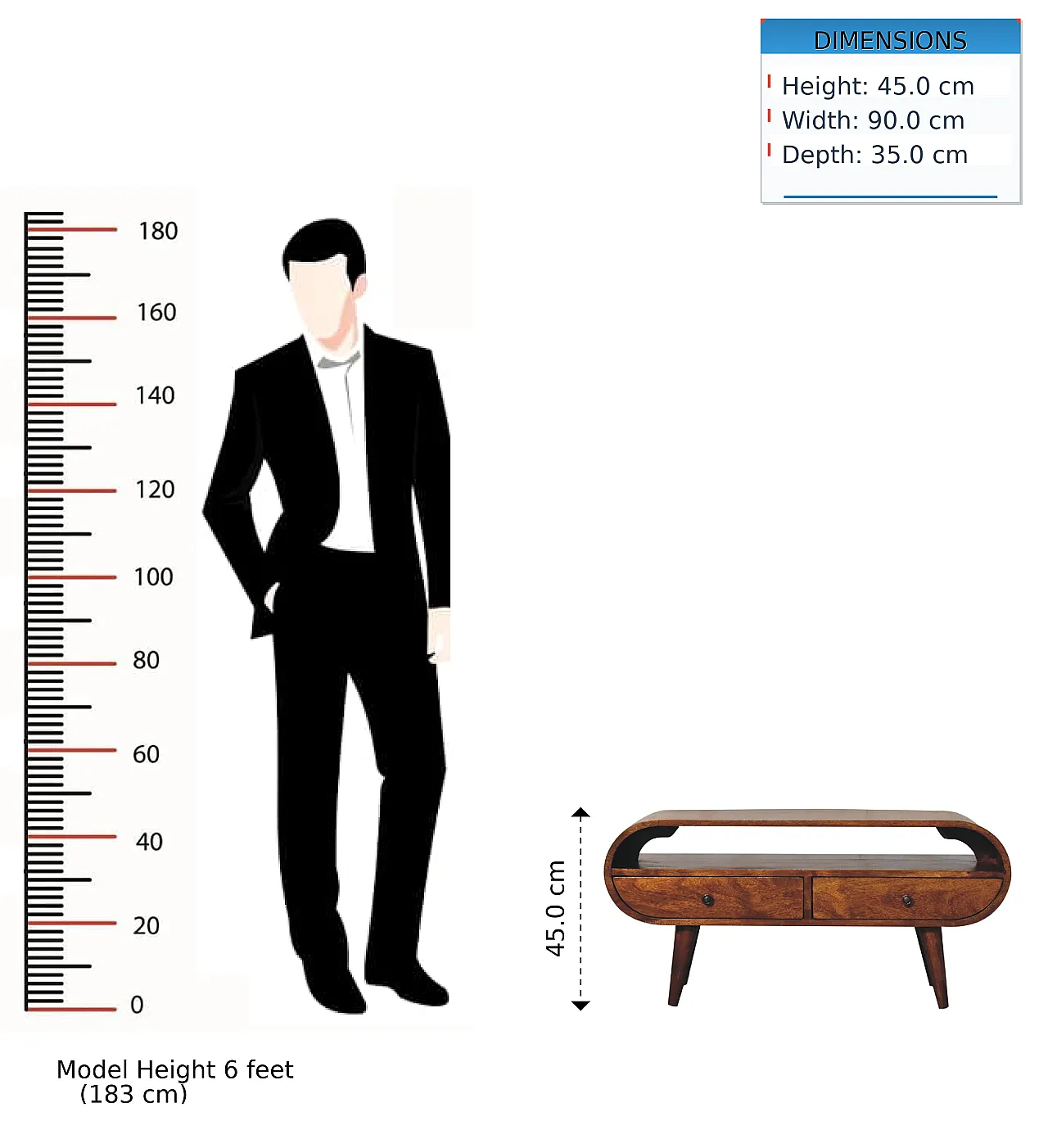 6 mobili artigianali circolari TV Casta castana in legno di mango solido 15