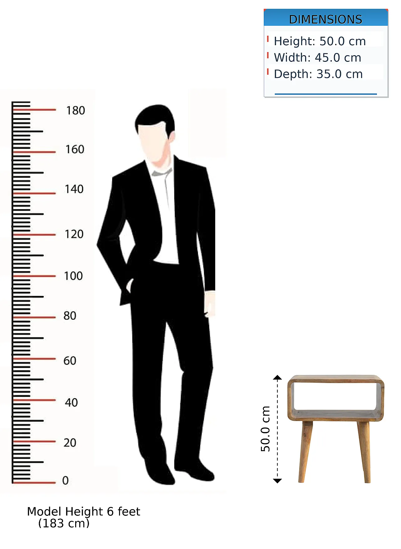 Artisan Furniture Solid Wood Curved Open Bedside 12