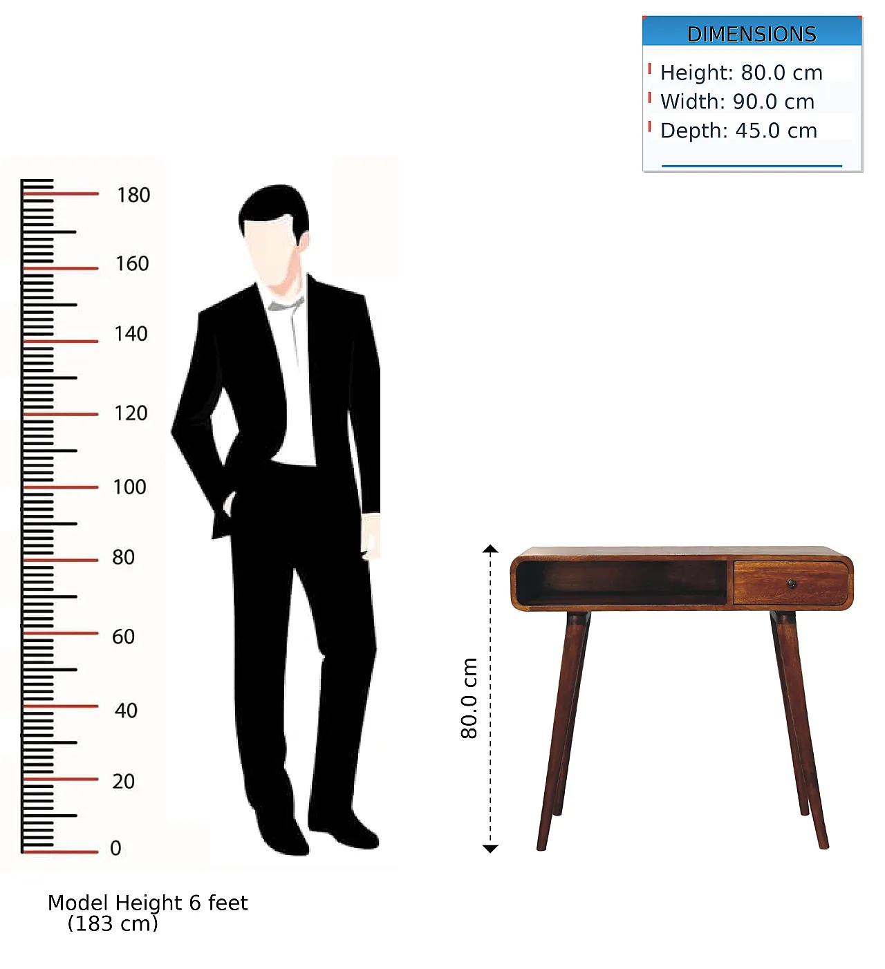 Artisan Furniture Solid Wood Curved Chestnut Writing Desk 13