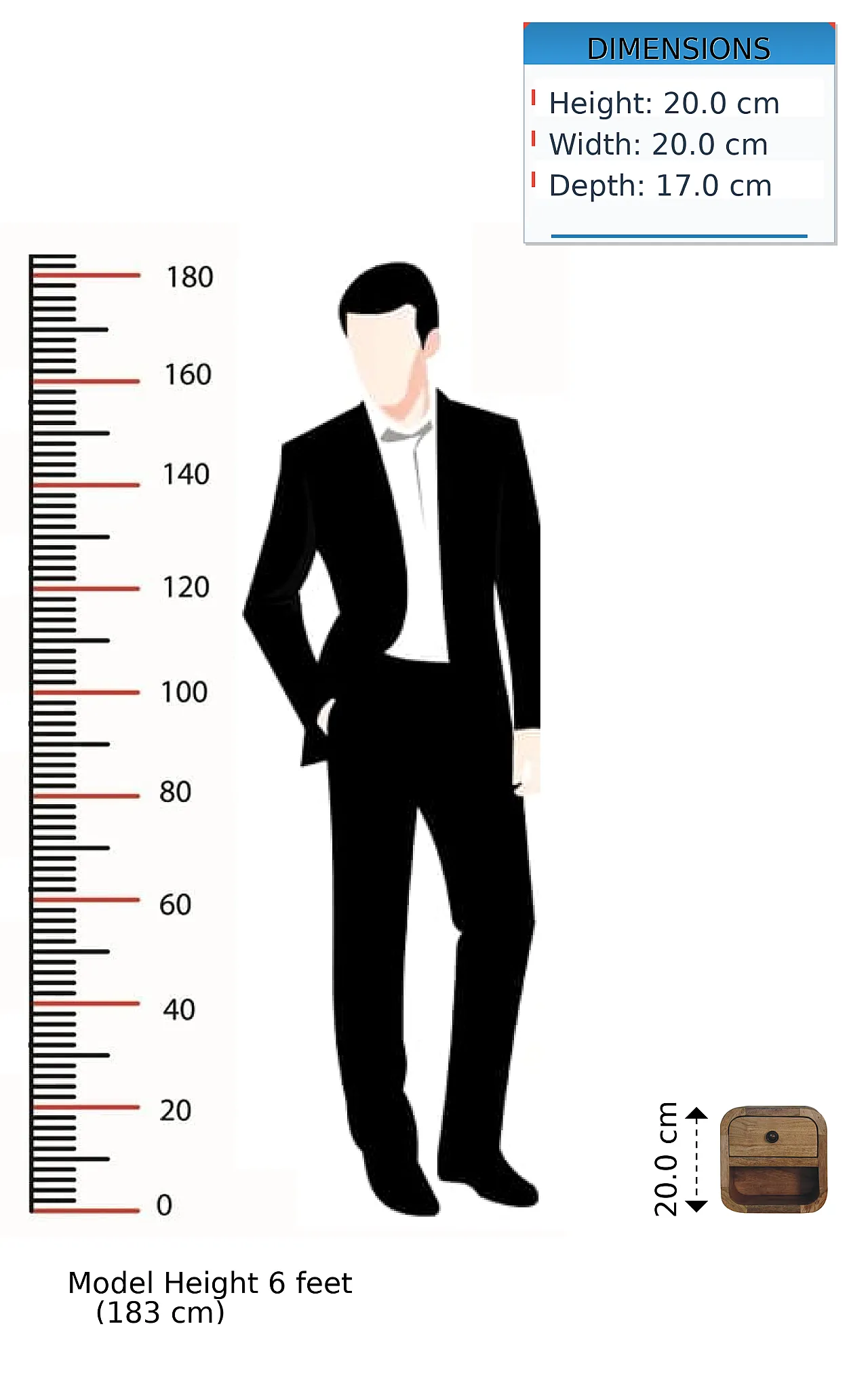 Artisan Furniture Extra Mini Curved Oak-ish Bedside with Open Slot 14