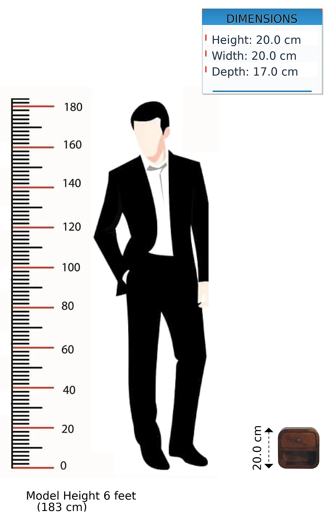 Artisan Furniture Extra Mini Curved Chestnut Bedside with Open Slot 14