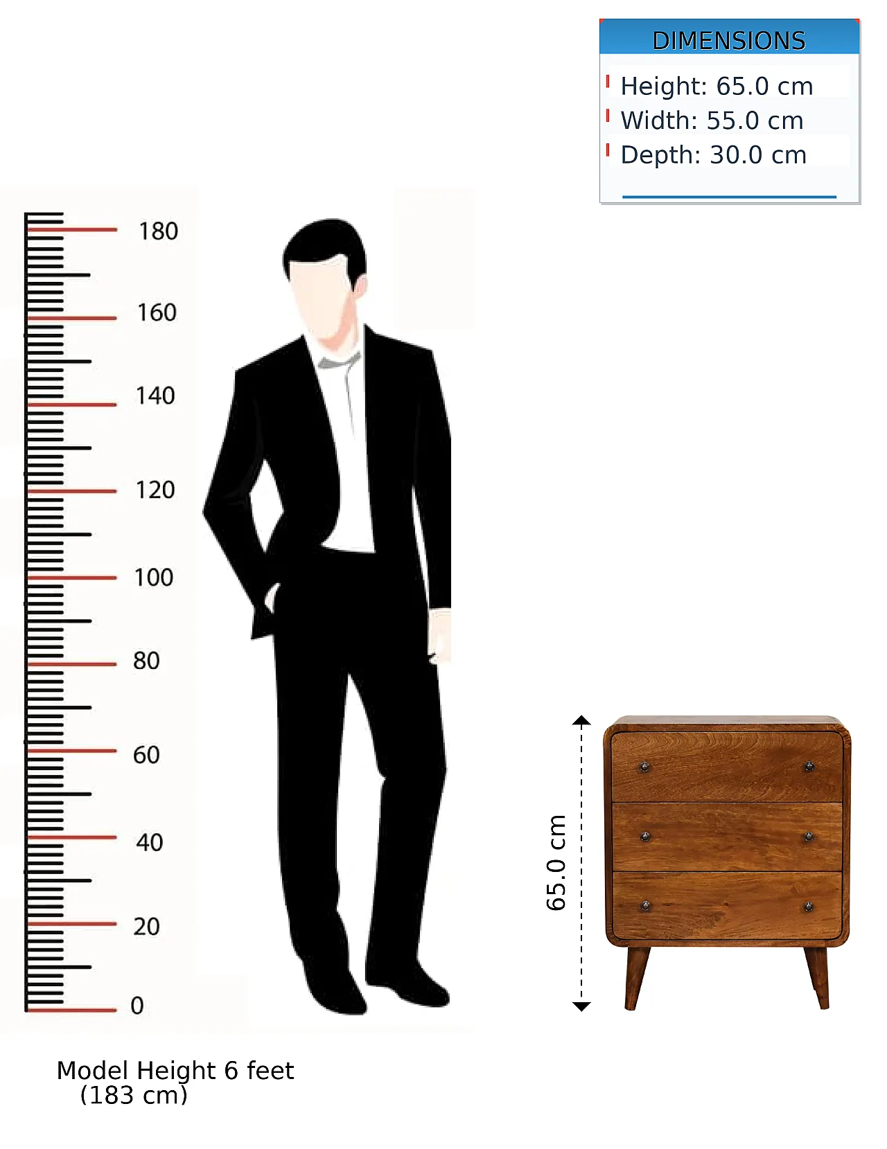 Artisan Furniture Solid Wood Mini Curved Chestnut Chest 13