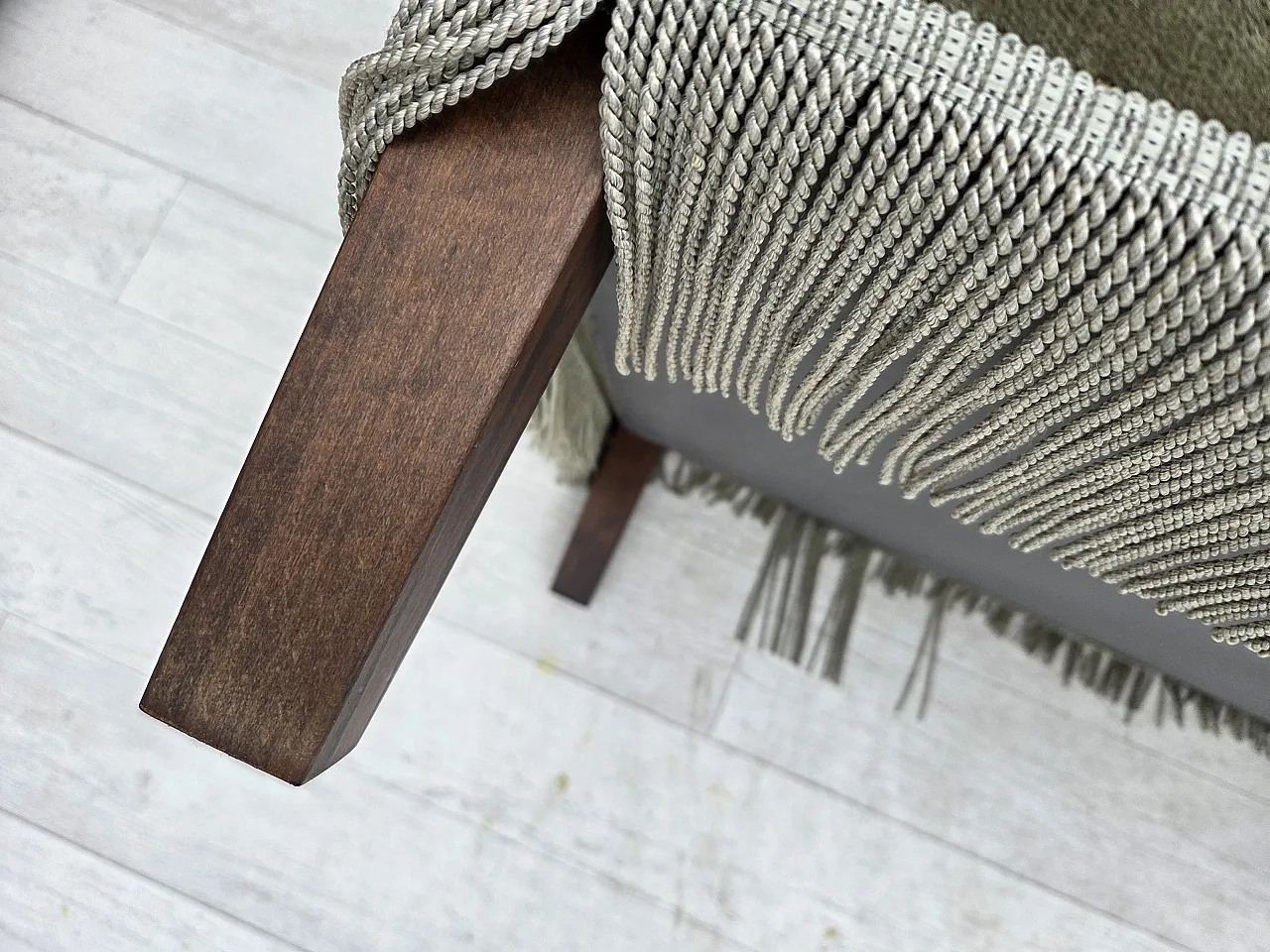 Danish 2-seater sofa in green furniture velour and beech wood, 1970s 19