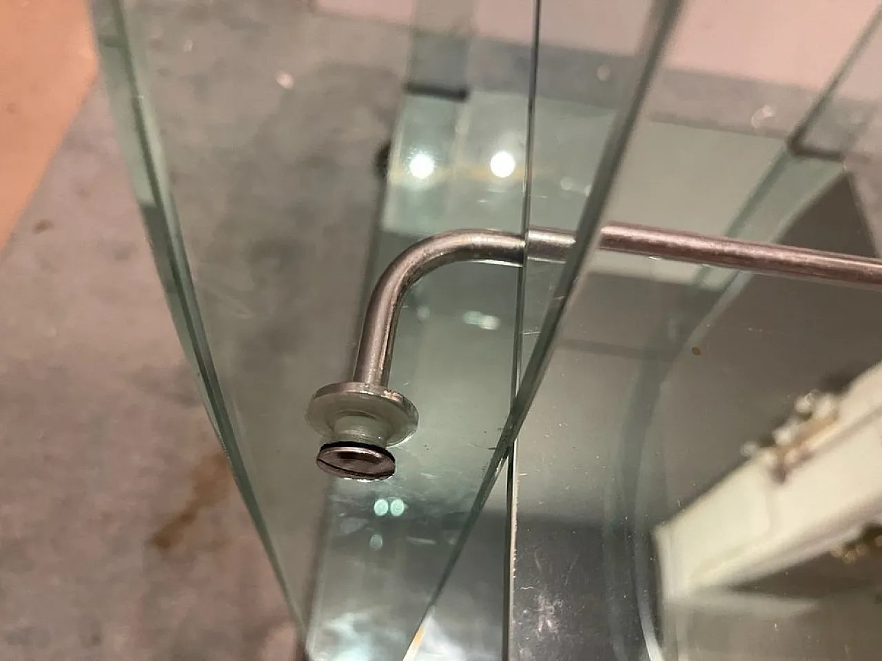 Glass bar cart from Fiam Pesaro, Italy, 1980s 9