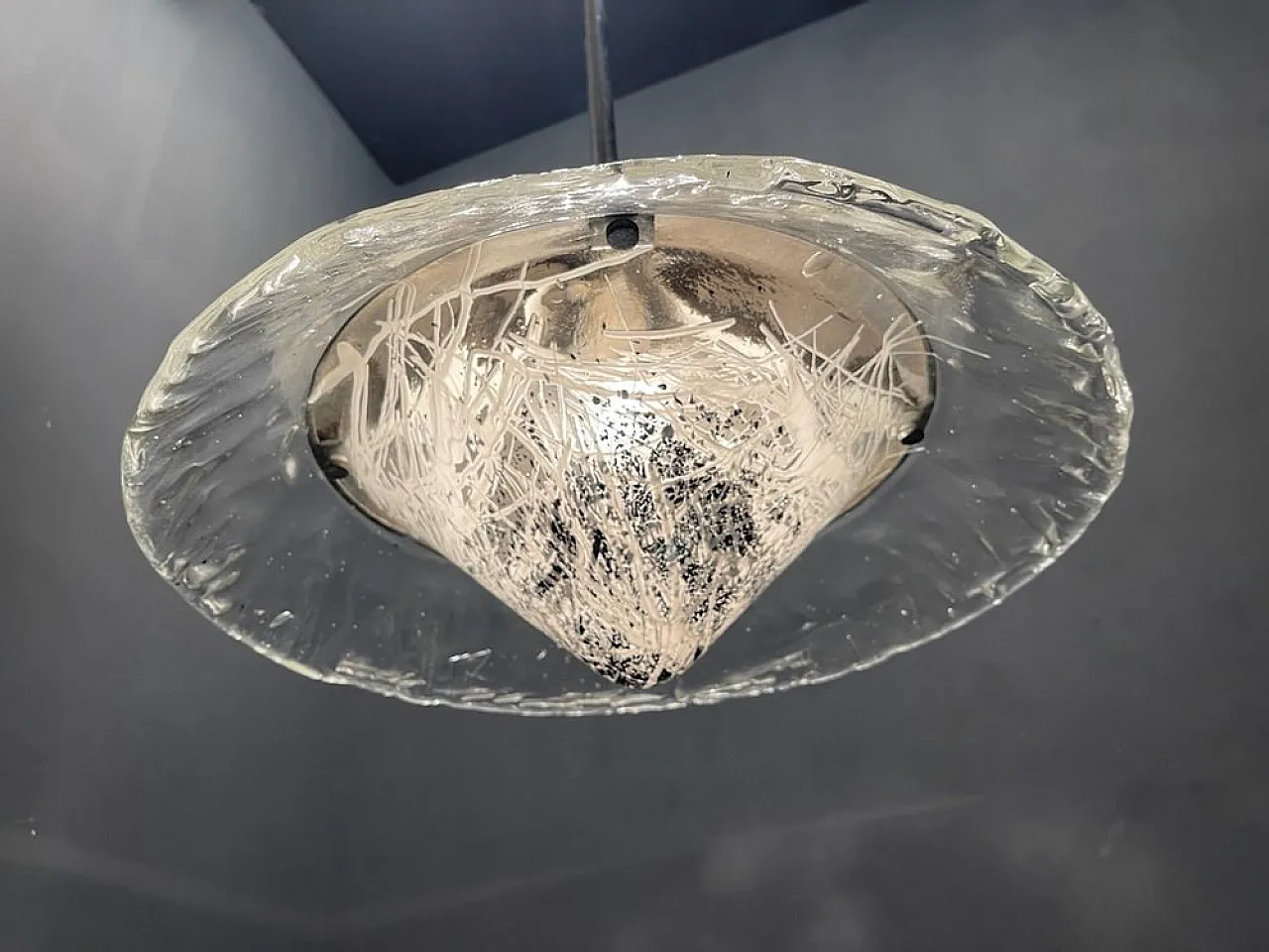 Lampada a sospensione in vetro di Murano di Mazzega, anni '80 11