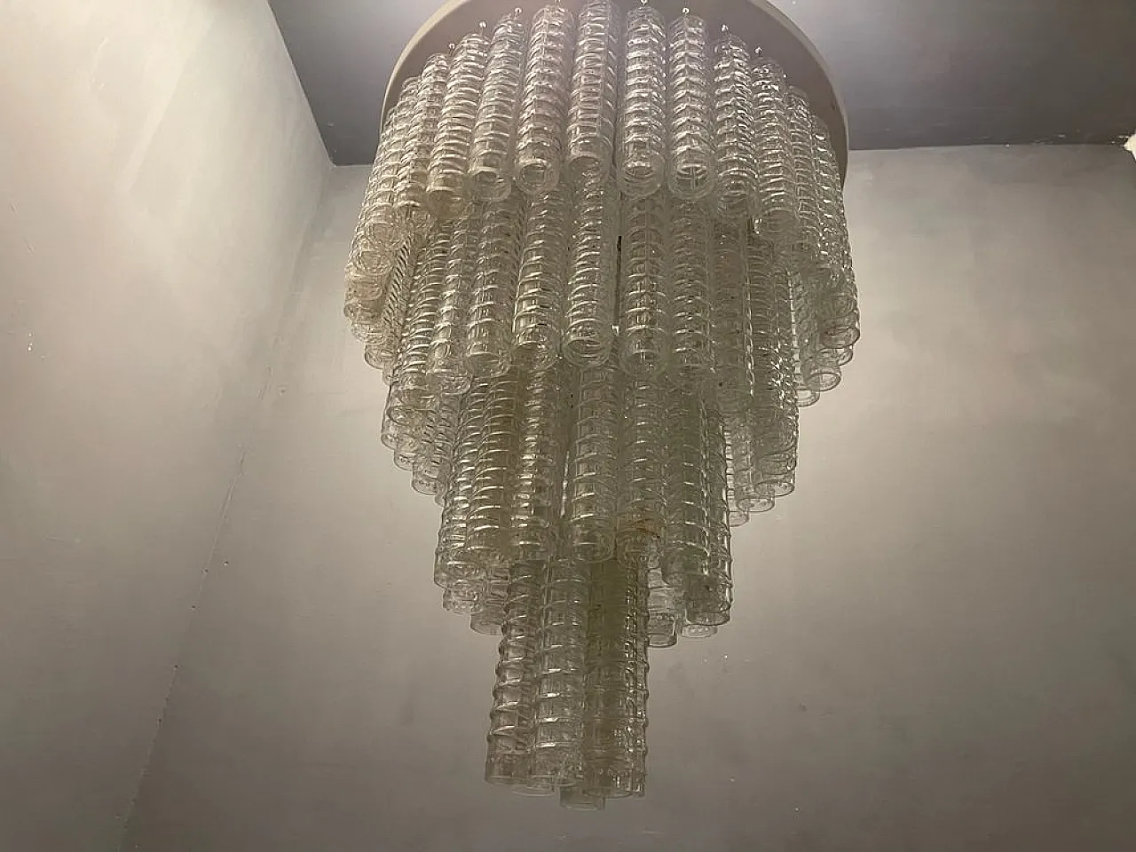 Mid-Century glass chandelier, 1960s 2