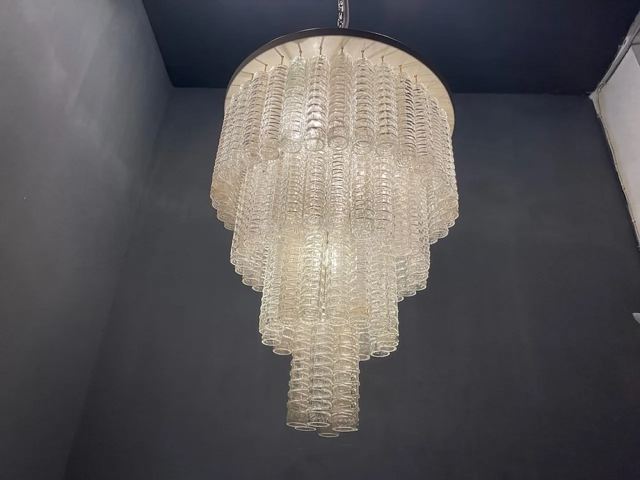 Mid-Century glass chandelier, 1960s 6
