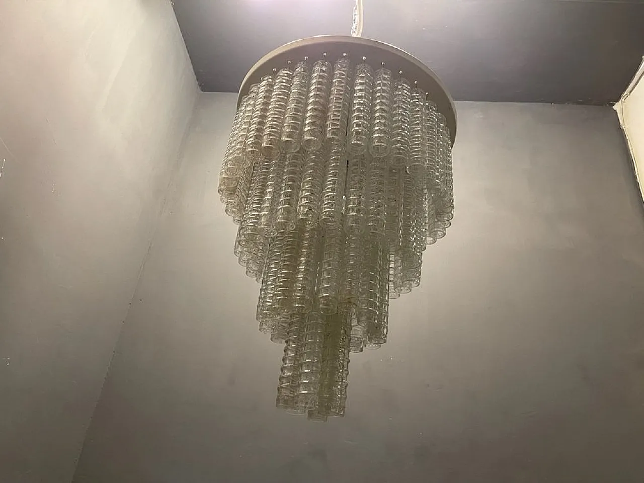 Mid-Century glass chandelier, 1960s 7