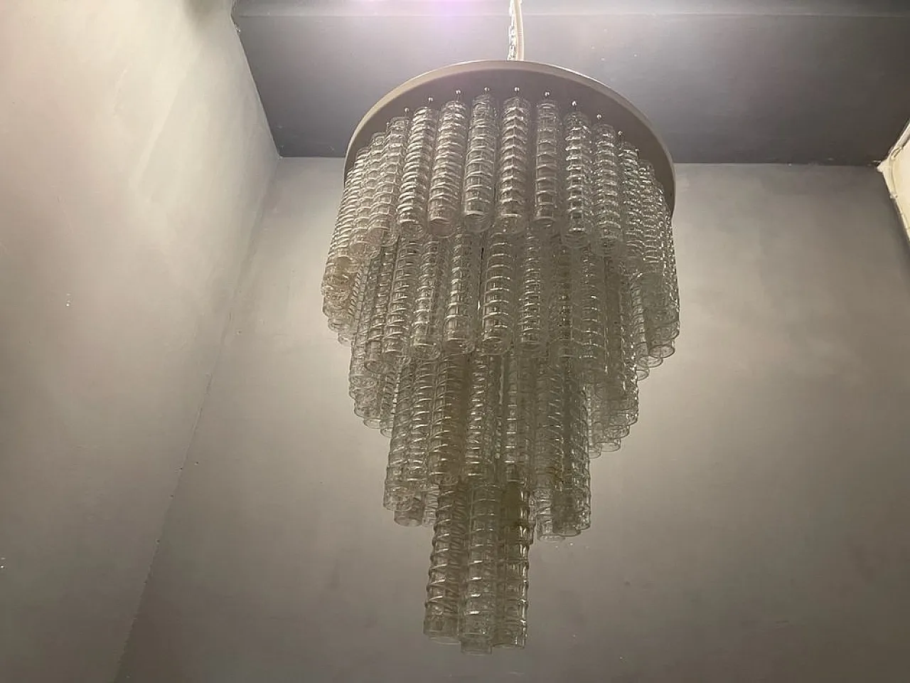 Mid-Century glass chandelier, 1960s 11