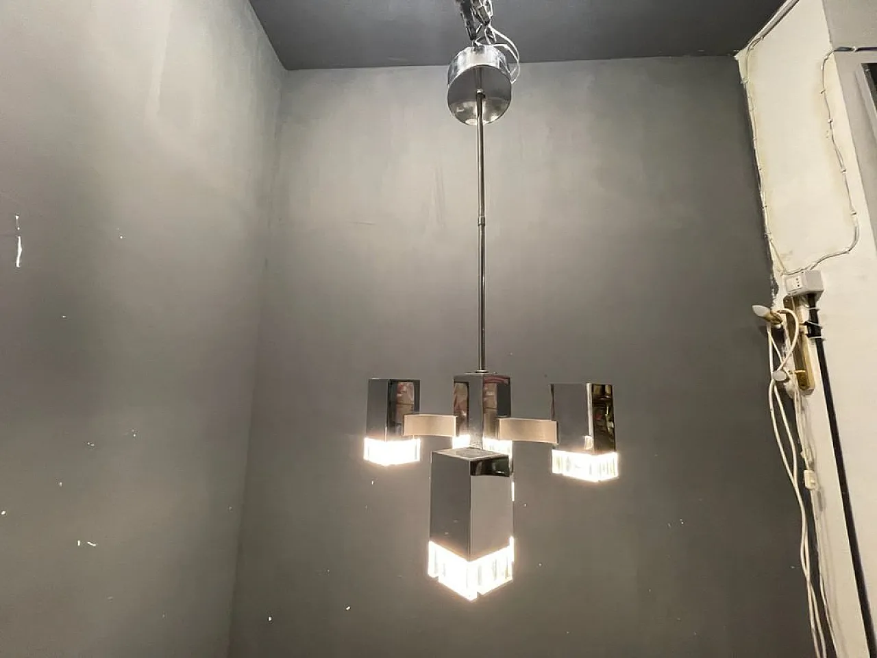 Cubic Light pendant lamp by Gaetano Sciolari, 1970s 3