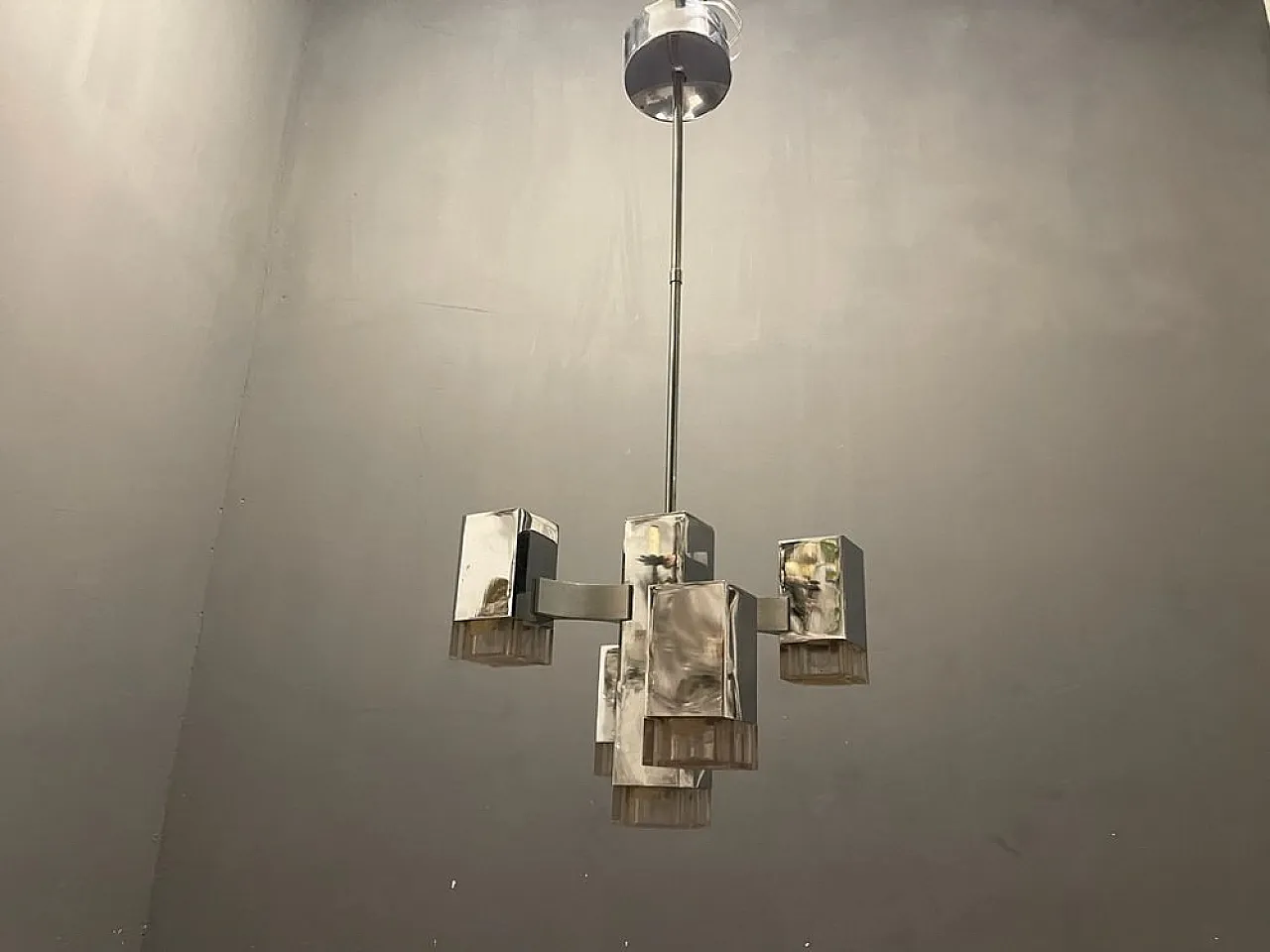 Cubic Light pendant lamp by Gaetano Sciolari, 1970s 14