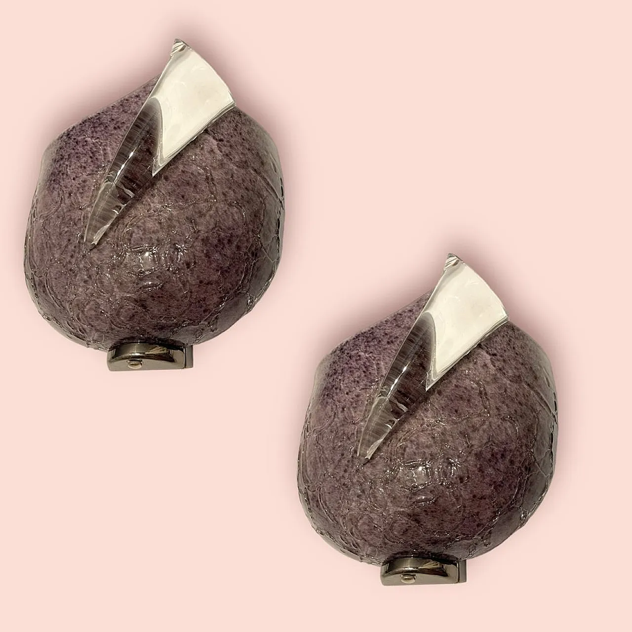 Pair of Murano glass sconces by Mila Schon for Arte Vetri, 1980s 8