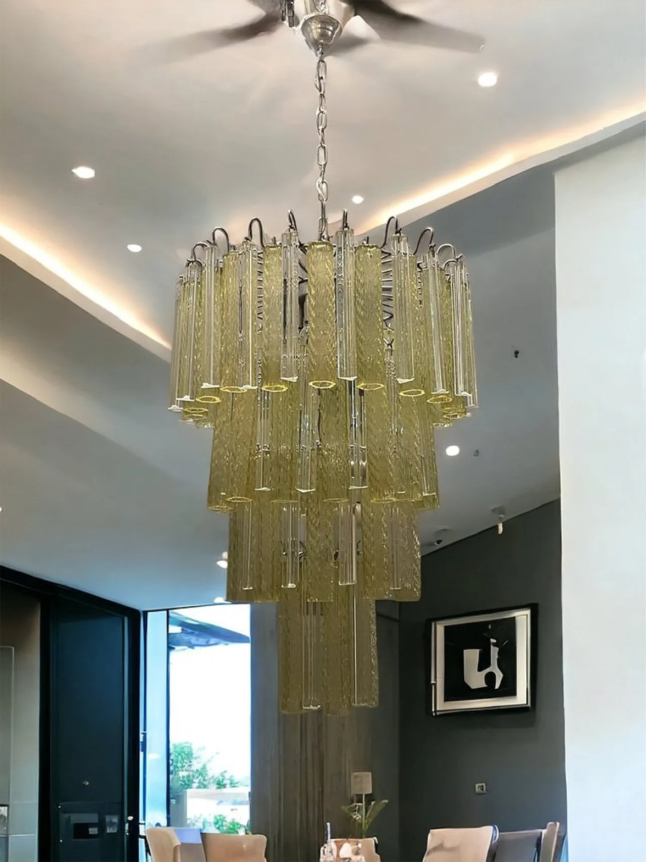 Large Murano glass chandelier by Paolo Venini, 1970s 14