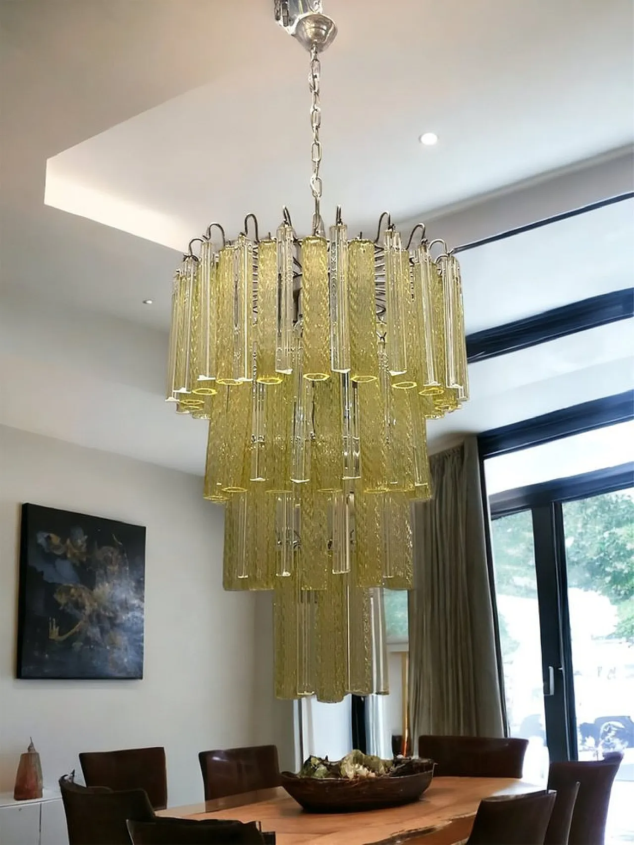 Large Murano glass chandelier by Paolo Venini, 1970s 15