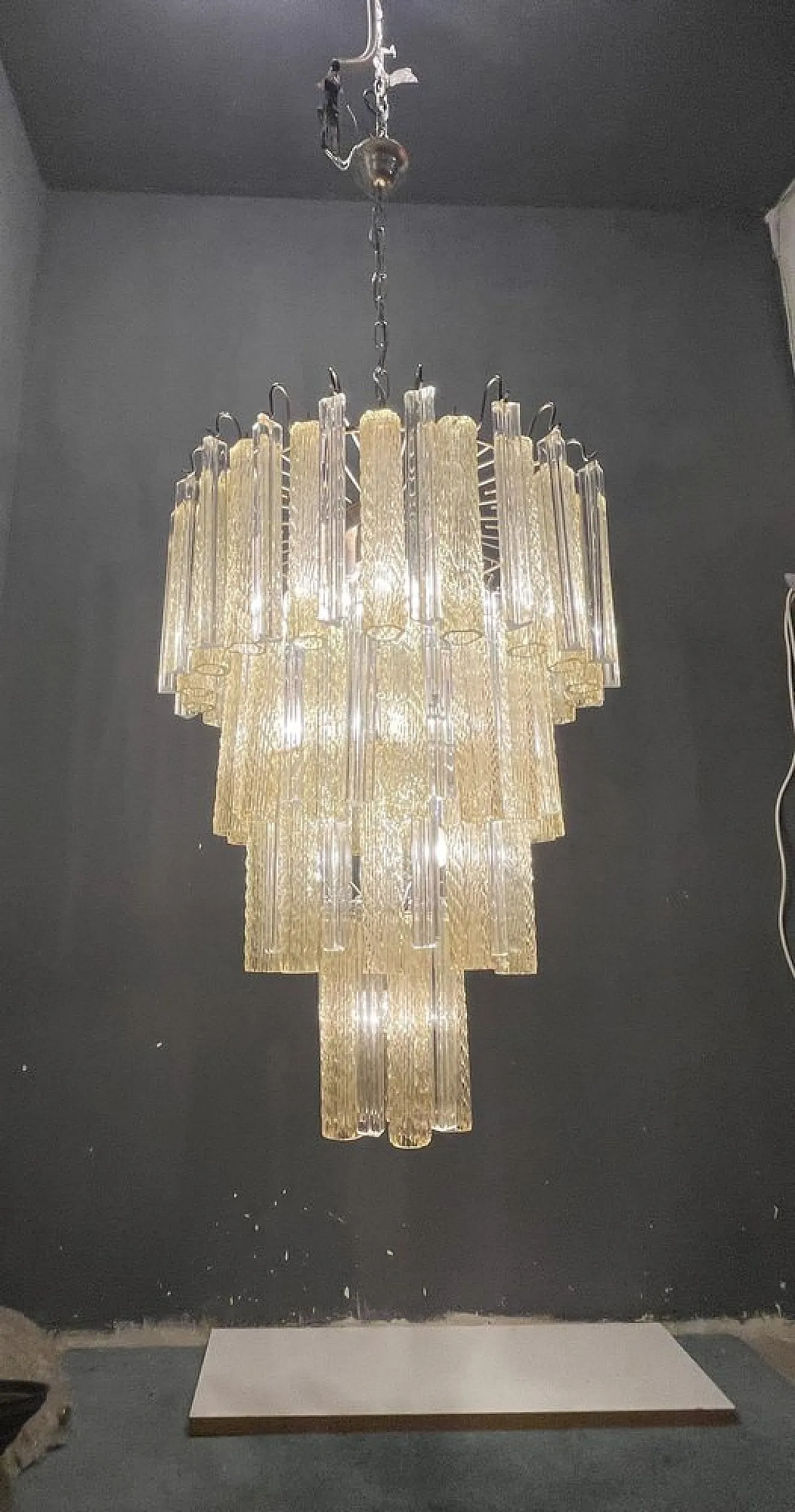 Large Murano glass chandelier by Paolo Venini, 1970s 17