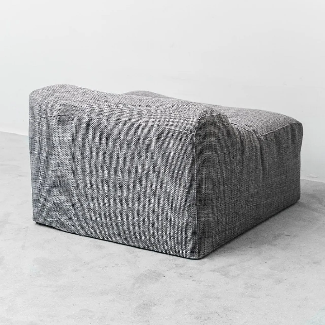 Pair of gray fabric armchairs, 1970s 8