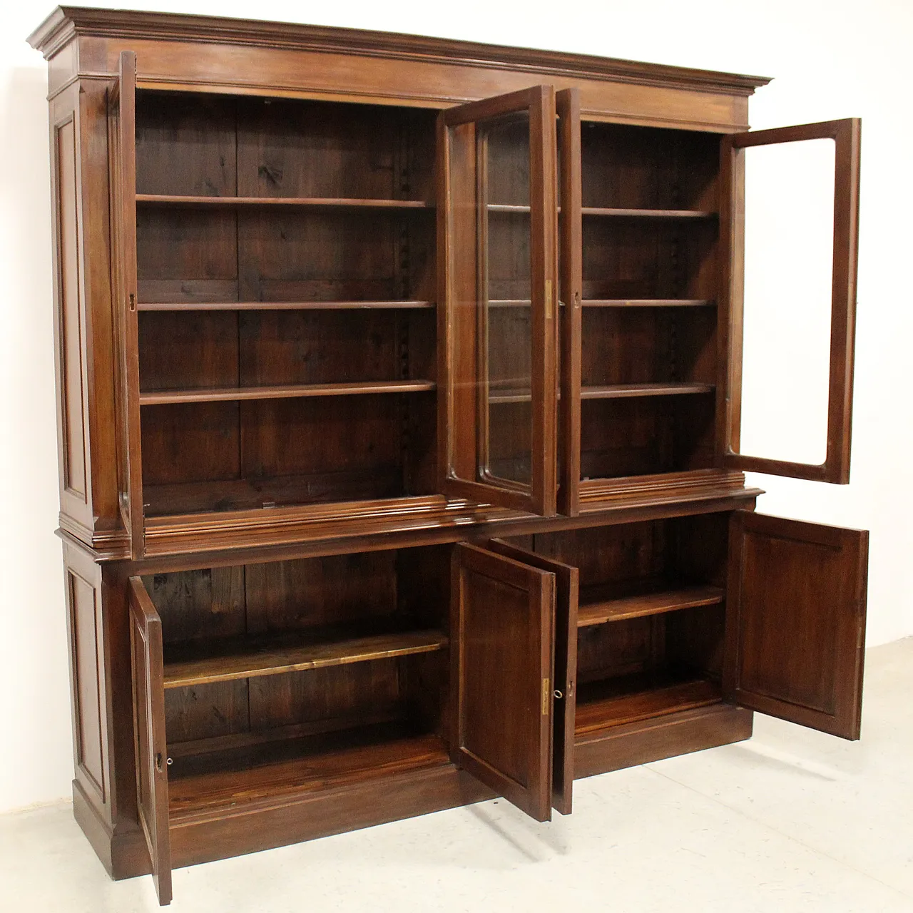 8-door bookcase mahogany, 19th century 5