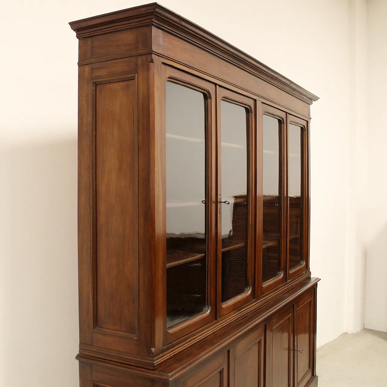 8-door bookcase mahogany, 19th century 7